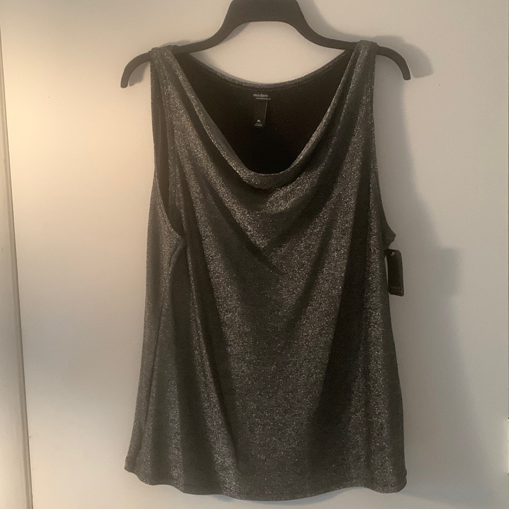 NWT Women’s blouse by Modern Movement. Size XL color Black shimmer.